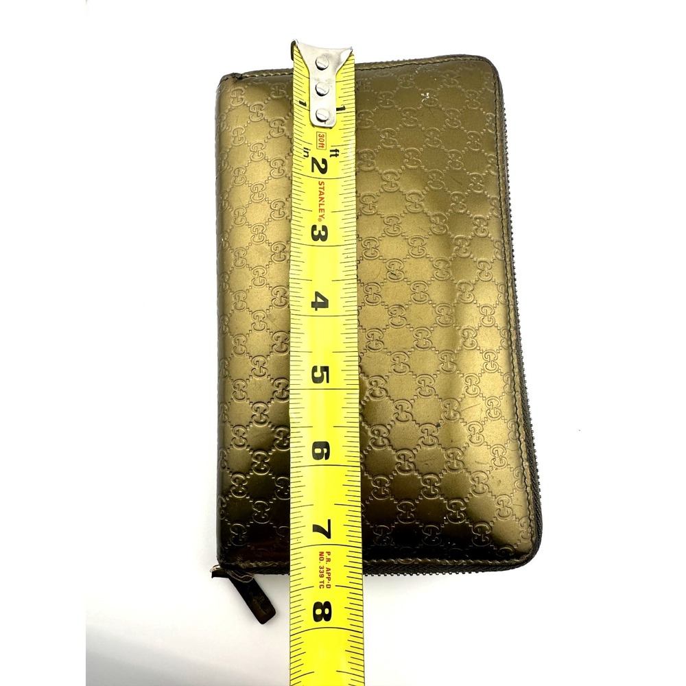 100% Authentic Gucci GG Monogram Gold Leather Zip-Around Wallet – GOOD Condition - Picture 12 of 12